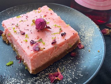 Rose, Lime & Ginger Cheesecake Bars